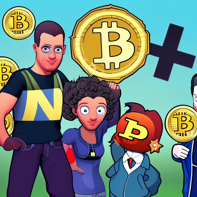 crypto in Cartoon style