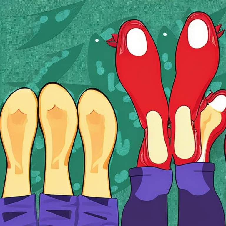 feet in Cartoon style