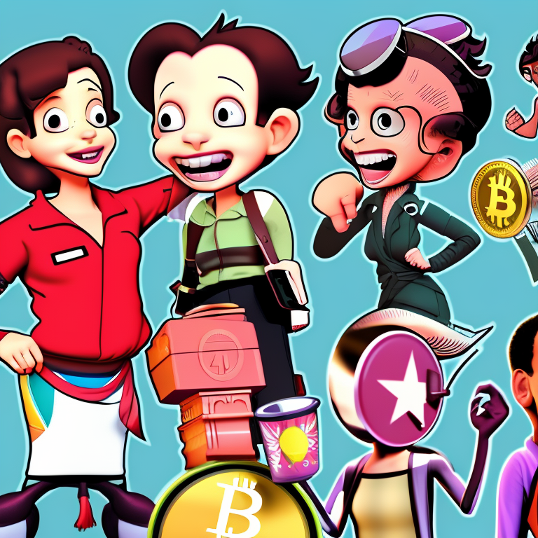 crypto in Cartoon style