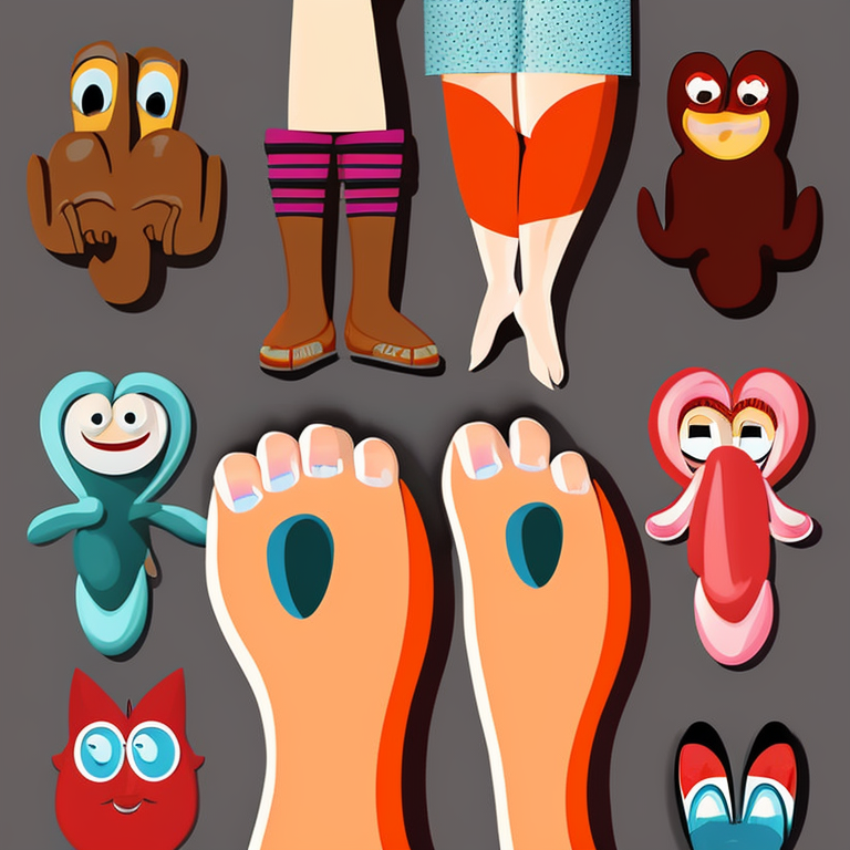 feet in Cartoon style