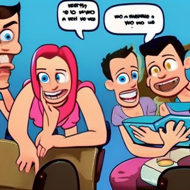 skype sexting in Cartoon style