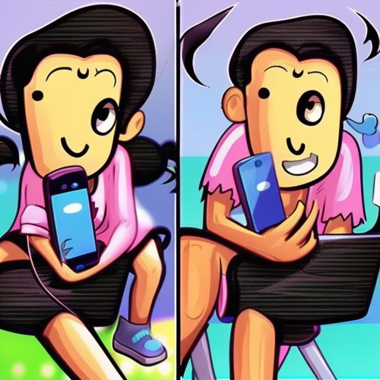 skype sexting in Cartoon style