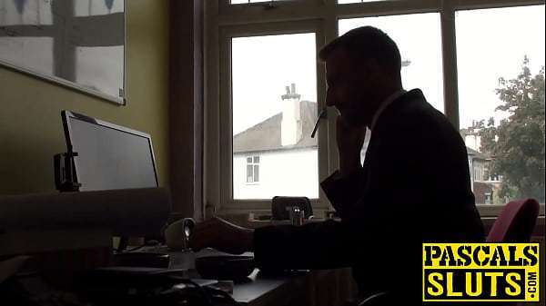 Busty sub MILF ass destroyed before having a taste of cum