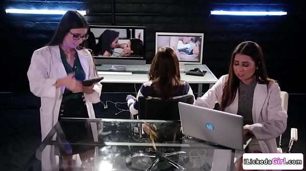 Doctor and assistant pussy licking petite lesbian patient