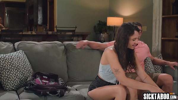 Eager small tits petite brunette teen sitter Liz Jordan fucks a huge cock