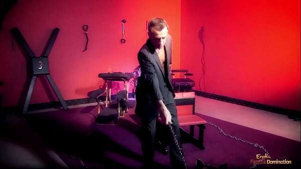 Hot babe in a latex top and high heels let her man eat her in his dungeon before drilling her.