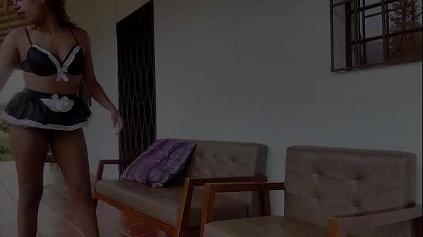 Hot service employee records herself masturbating