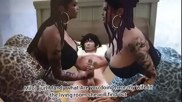 Hot xsims 4 juri and Mandy play with Milo dick until he cum