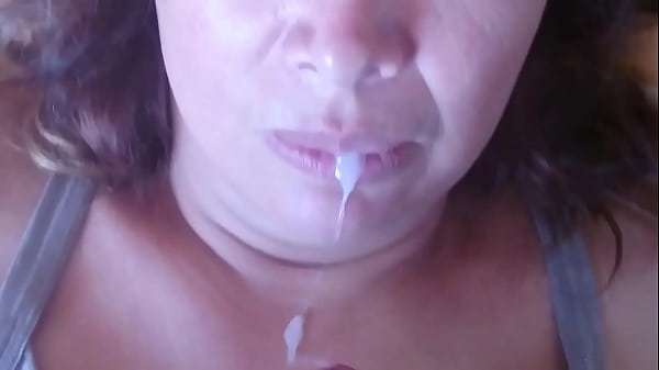 I cum in the mouth and face of the beautiful stepmother, full cum in her pussy, ass and tits