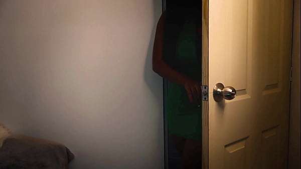 Secretary in private room shows her hot black lingerie