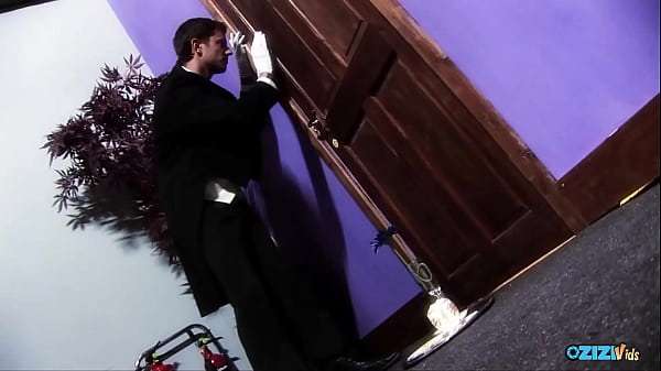 Seeing the busty guest completely nude gave him the courage to enter as room service and stay to pound her.