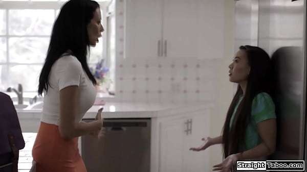 Stepmom spanks stepdaughter and her gf and watch them lick