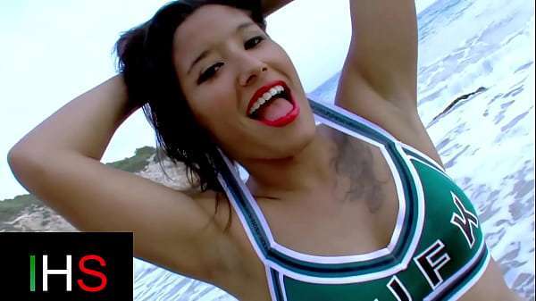 Stunning fuck at the seaside, brunette girl enjoys taking cock in her pussy and ass