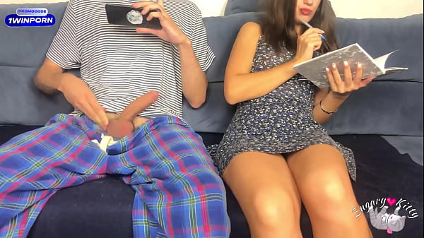 My Stepbrother Watching Porn in Front of Me! But I Got Horny and We Masturbate Each Other! Orgasm & Cumshot