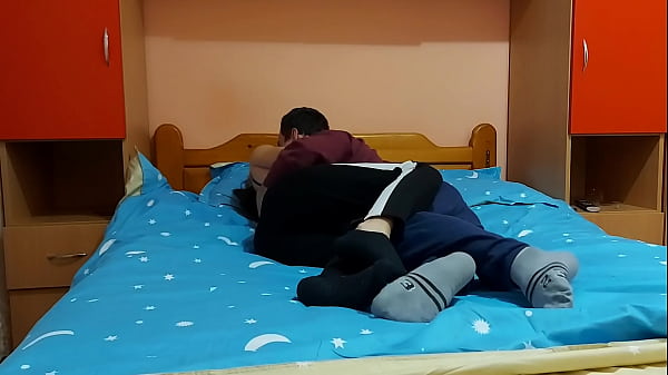 Petite girlfriend with tight pussy rides boyfriend’s dick