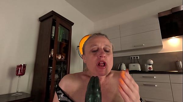 Ride myself to orgasm with my mega toy