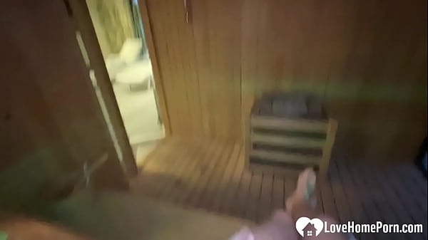 Sucking off a random guy in the sauna