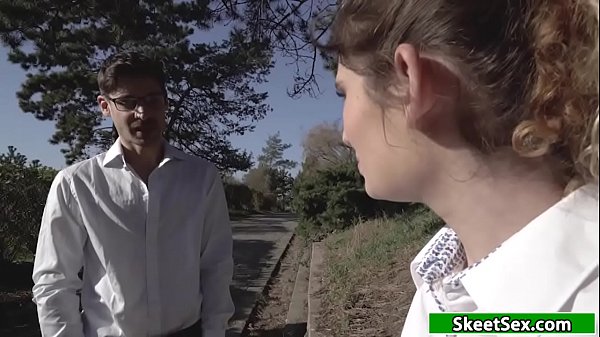 Babe with braces sucks classmates cock