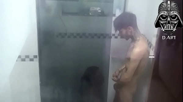 Eating blonde in the shower after training at the gym 01