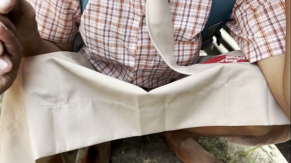 Indian village hot young desi girlfriend comes from school and gets by her boyfriend