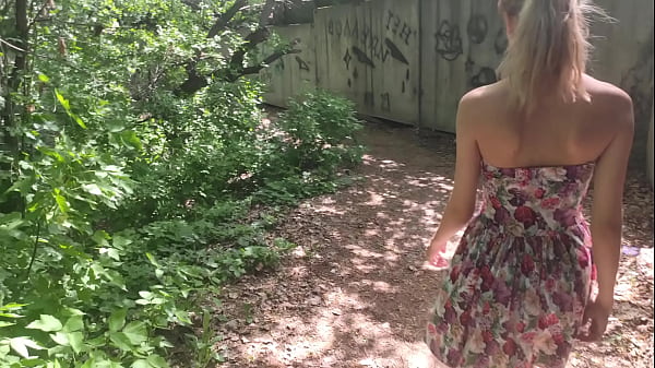 public blowjob in the park, cum on tits – POV