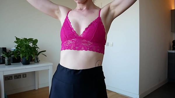 Yoga with see through leggings and pad on