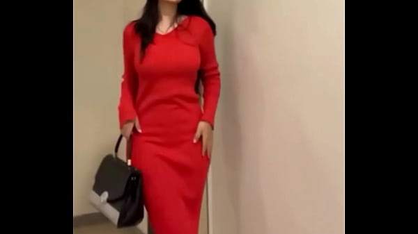 Busty hot slut in red