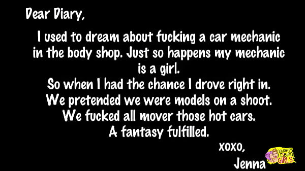 Cute babe Jenna fulfills her fantasy by fucking her hot female mechanic in the workshop