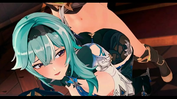 Genshin Impact Eula Hentai Blow Job and Doggy Style Sex Big Boobs MMD 3D Blue Hair (CLIP)