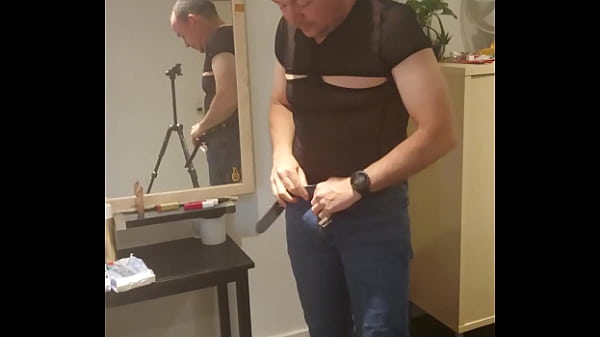 Kinky lingeri show by a crossdresser for a lady