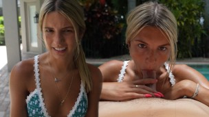 My Teen Stepsister Sucked my Dick in the Pool!!