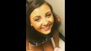 CoyWilder – Public dressing room blowjob and cum facial