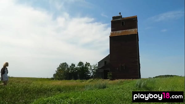 Lovely nude blonde MILF Jenessa Dawn introducing her farm and her pussy