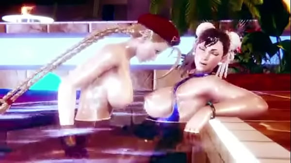 Street Fighter Cammy FUCKS Chun Li with a Huge Futa Cock in her Ass and Pussy.