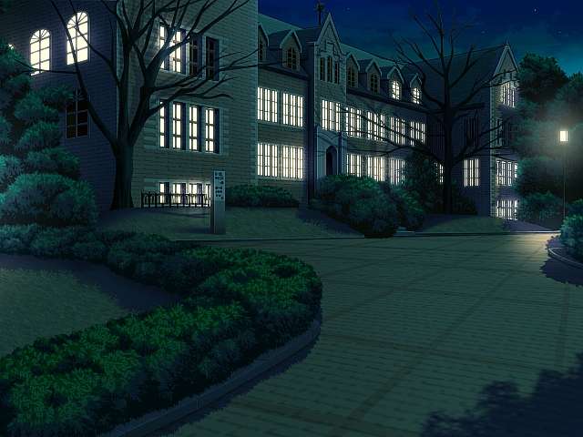 Creepy Constructing at Dreary night (Anime Background)