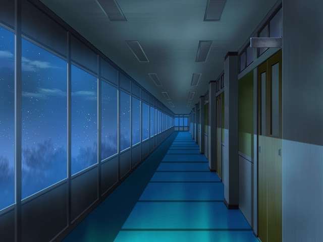 College Hallway at Evening (Anime Panorama)