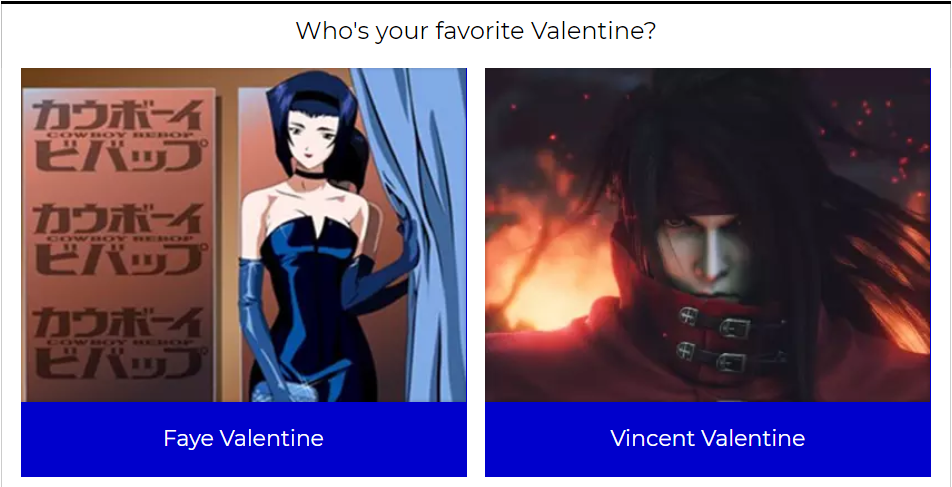 Faye (Cowboy Bebop) Versus Vincent Valentine (Final Fantasy)