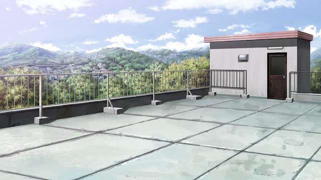 Empty Rooftop (Anime Landscape) (day, sunset & evening)