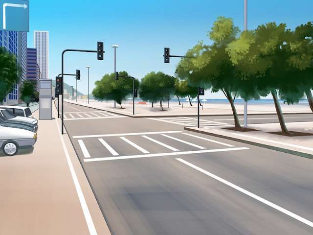 Seaside Avenue (Anime Landscape) (Day & Evening)