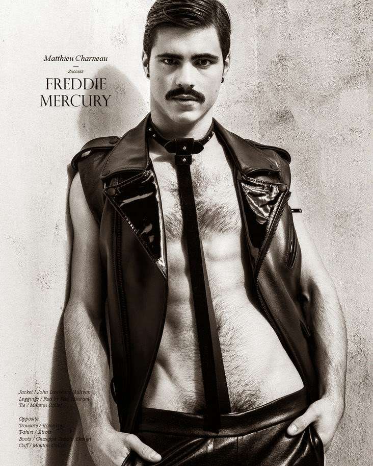 Matthieu Charneau nei panni di Freddie Mercury per Schön Magazine