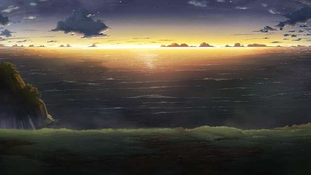Dusk on the Ocean (Anime Background)