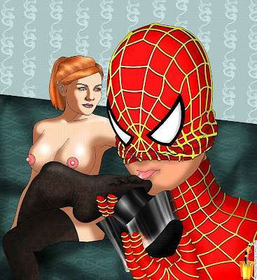 Spider Man Licking foot Cartoon