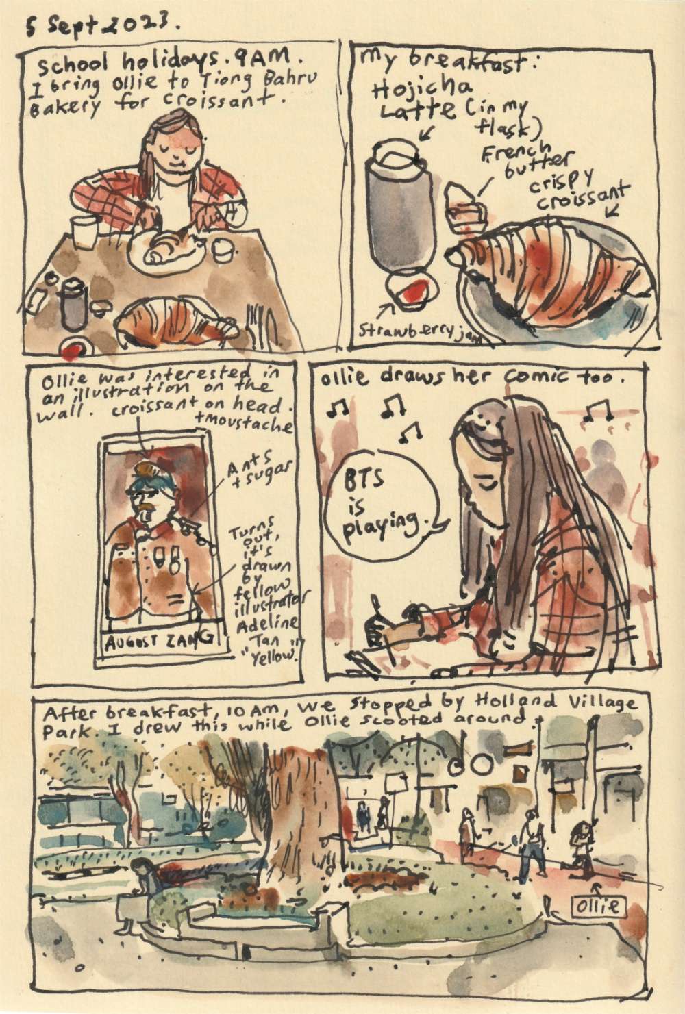 Drawing autobiographical comics in right time! (toes. Ollie and Parka)