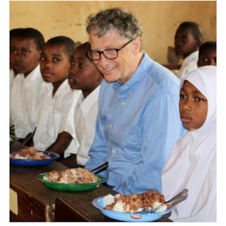 Incredible!!…World’s Richest Man Invoice Gates Shares A Photo Of Him Ingesting Rice & Bean In Kenya As He Joins Instagrams